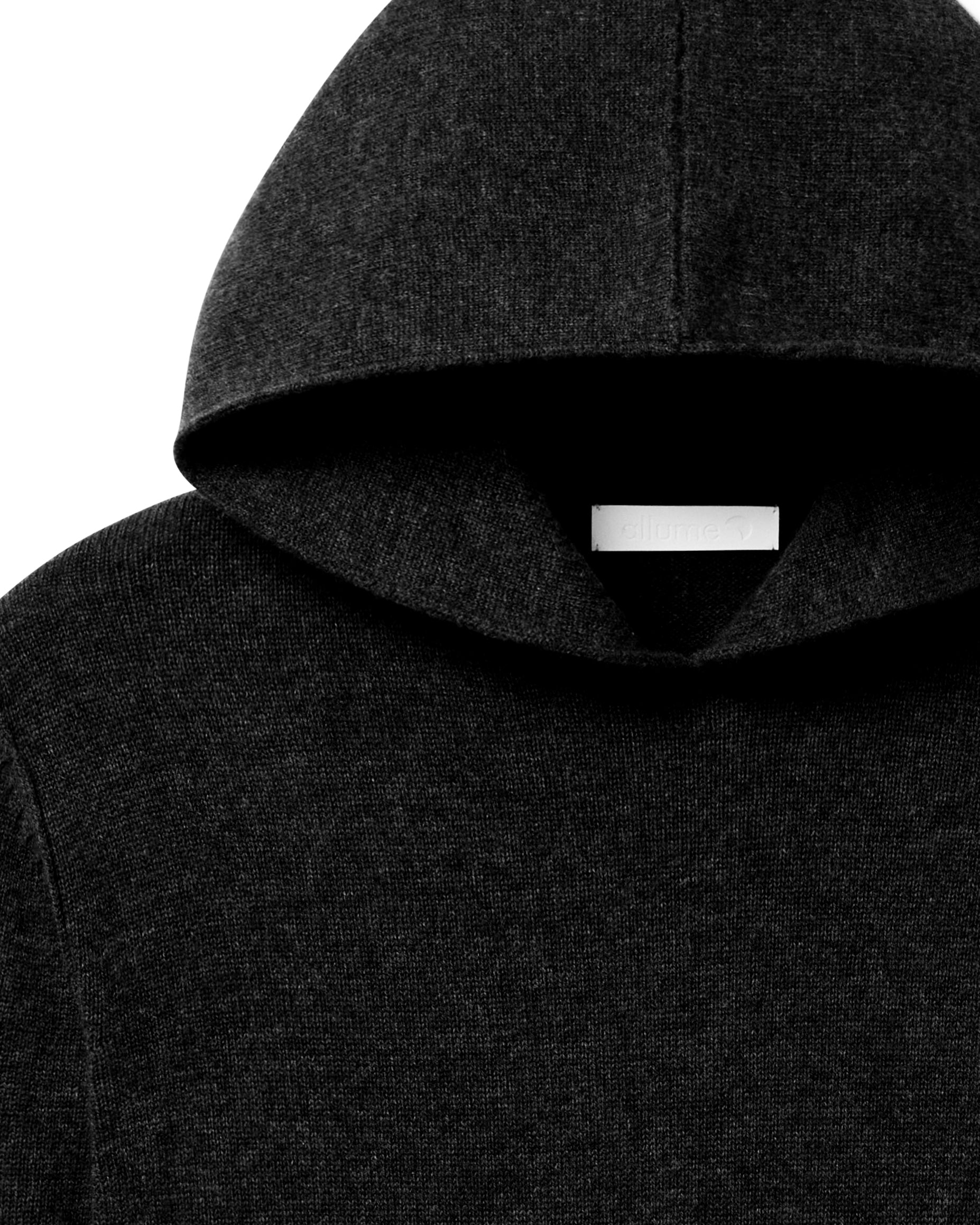 allume Recycled Cashmere Black CS—02 Hoodie Black Knitwear