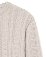allume VF Merino Cashmere Grey RS—03 Cable Knit Stone Knitwear Thumbnail