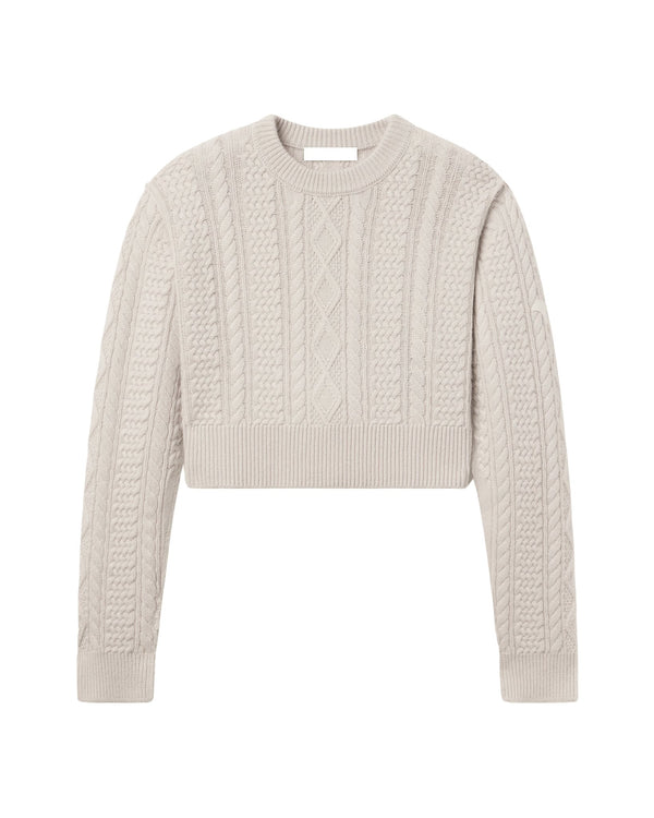  VF Merino Cashmere Grey RS—03C Cropped Cable Knit Stone Knitwear RS—03C Cropped Cable Knit